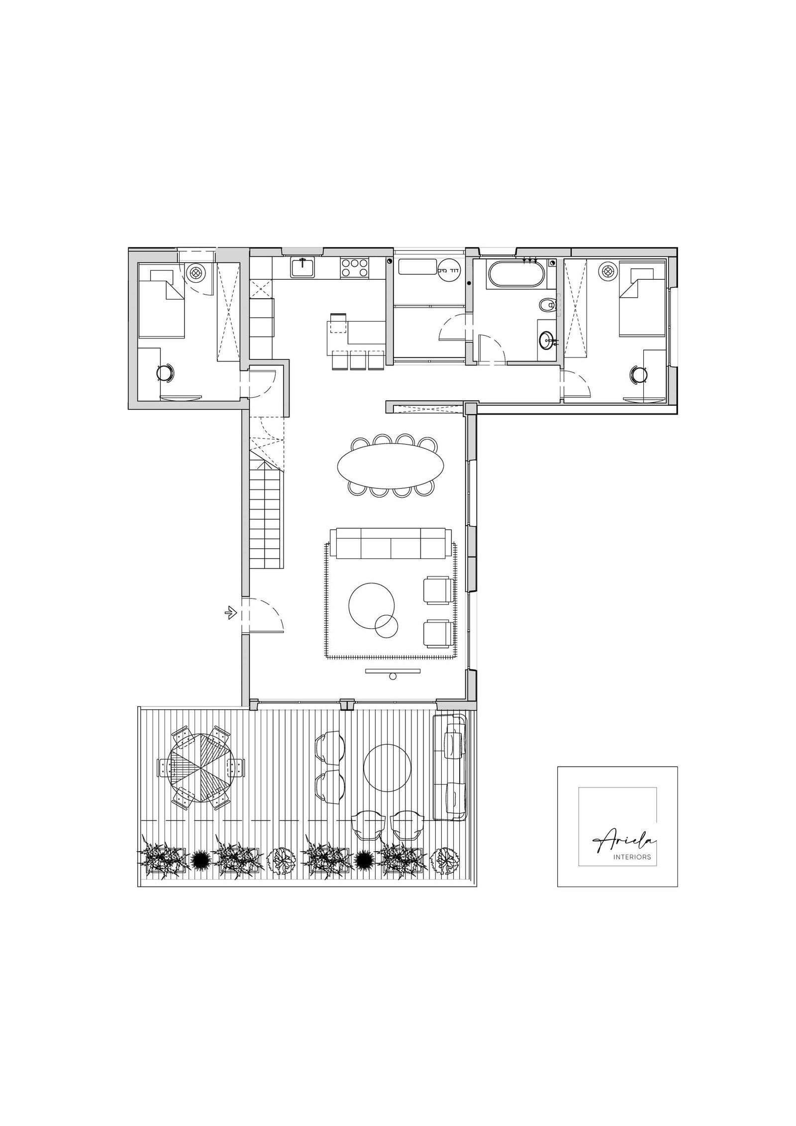 Architectural drawing of an apartment design project