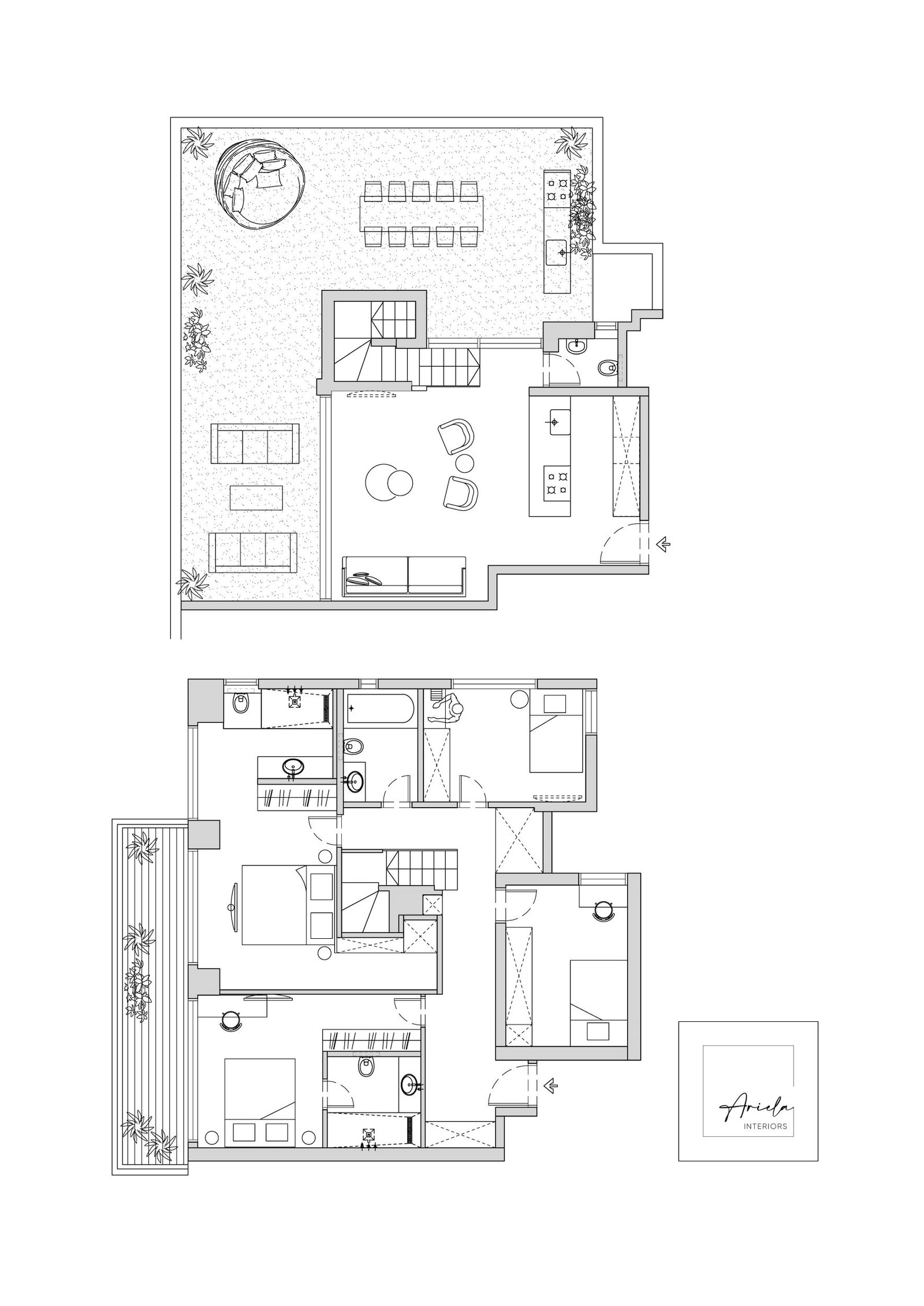 Architectural drawing of an apartment design project